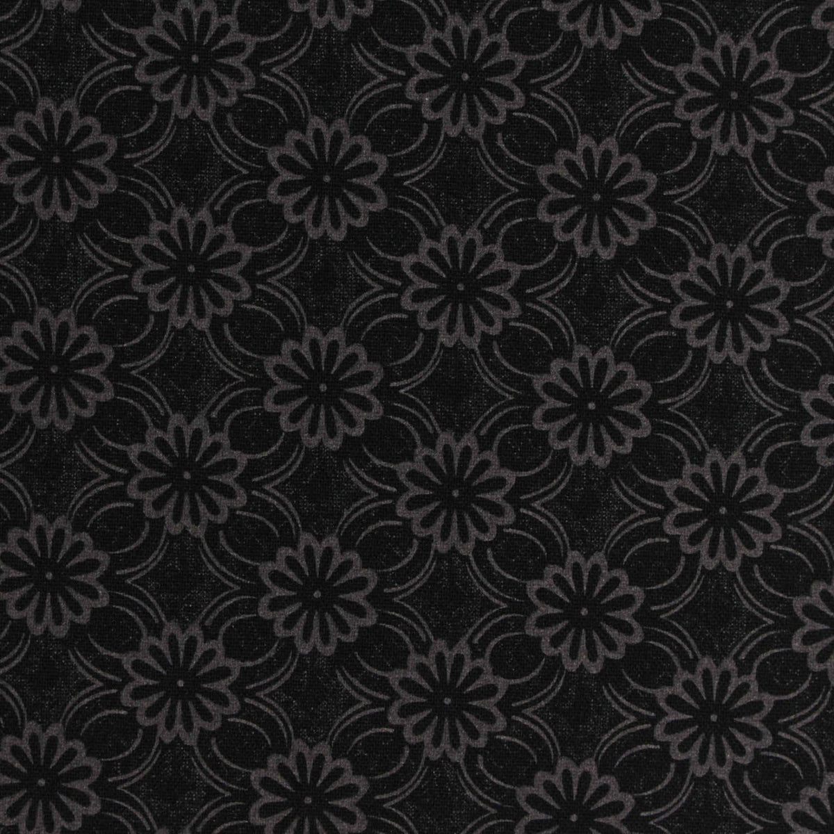 Dark Grey Floral Jacquard, Poly-Viscose, 240 gsm