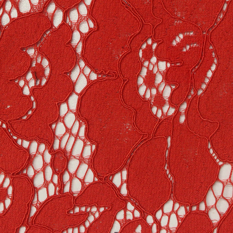 Red Floral Lace, Cotton-Nylon, 170 gsm