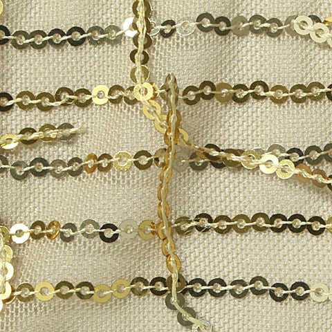 Gold Sequin Mesh, Polyester, 200 gsm, 150 cm