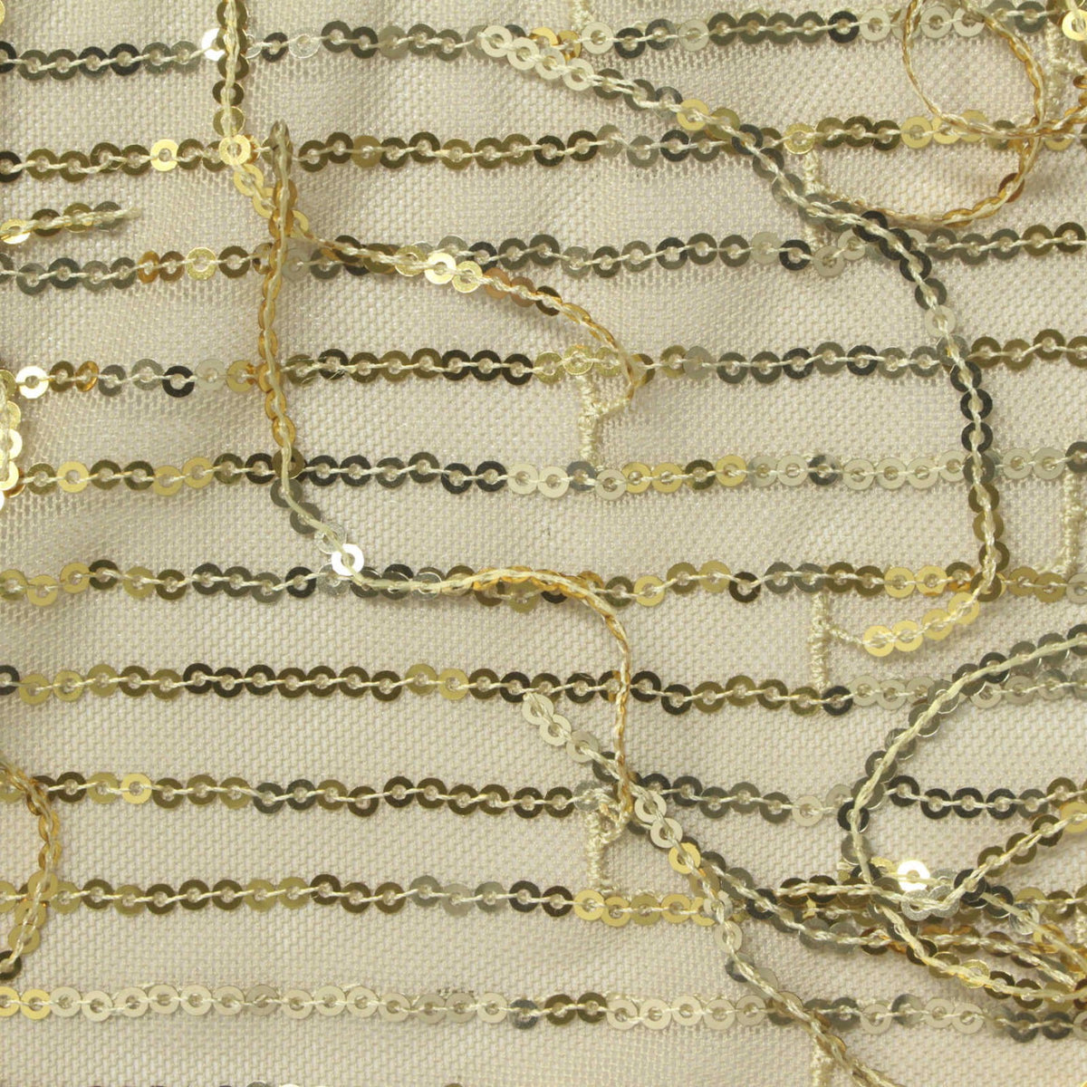 Gold Sequin Mesh, Polyester, 200 gsm, 150 cm