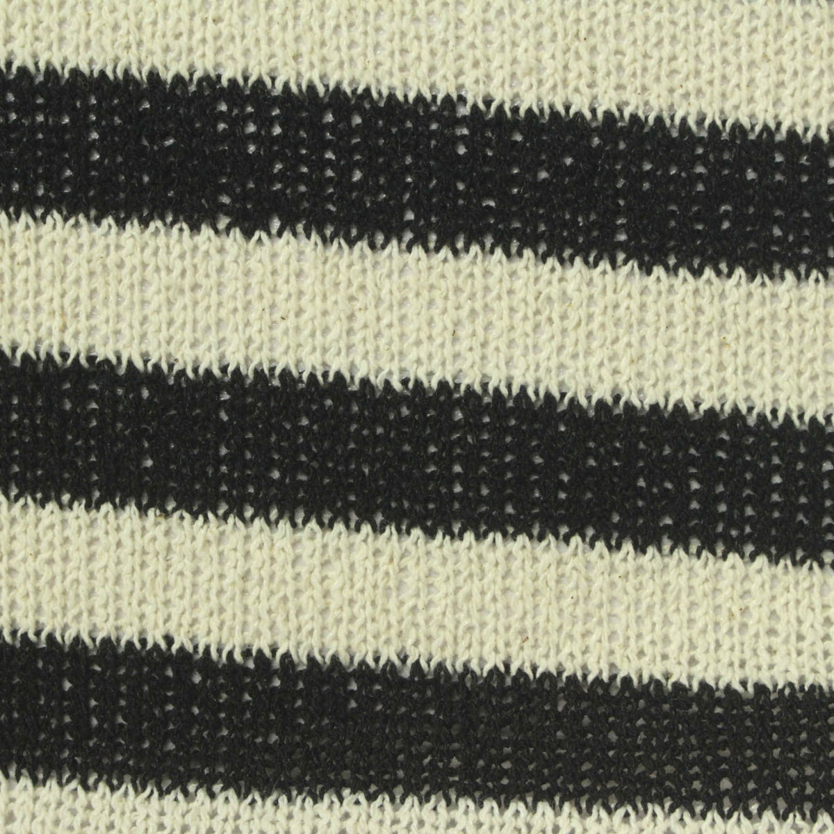 Cream Horizontal-Stripe Chunky Knit, Poly-Cotton, 320 gsm