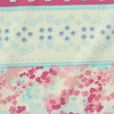 Pink Floral Linen-Look, Polyester, 150 gsm
