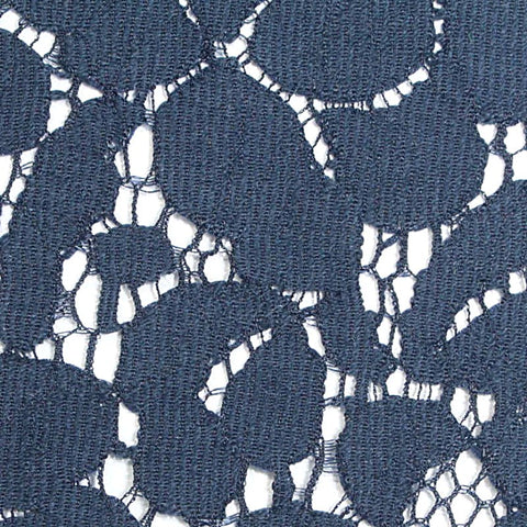 Navy Floral Lace, Cotton-Nylon