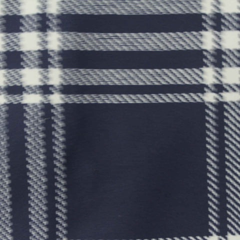 Navy Plaid Sateen, Poly-Spandex