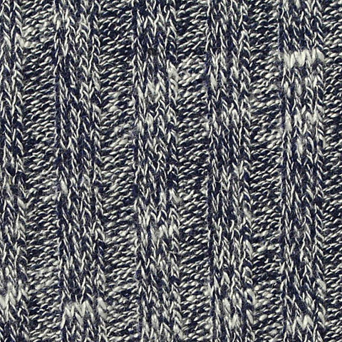 Dark Blue Marl Rib Knit, Cotton-Poly, 230 gsm