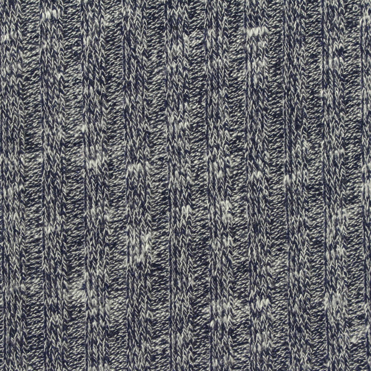 Dark Blue Marl Rib Knit, Cotton-Poly, 230 gsm