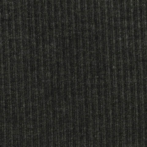 Viscose Polyester Stretch Rib Knit Fabric, 290 gsm, 160 cm — Black