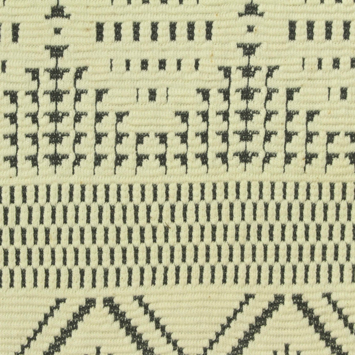 Black Geometric Interlock Knit, Cotton-Poly, 255 gsm