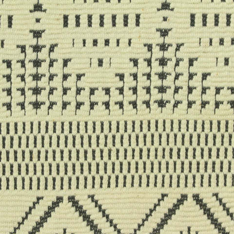 Black Geometric Interlock Knit, Cotton-Poly, 255 gsm