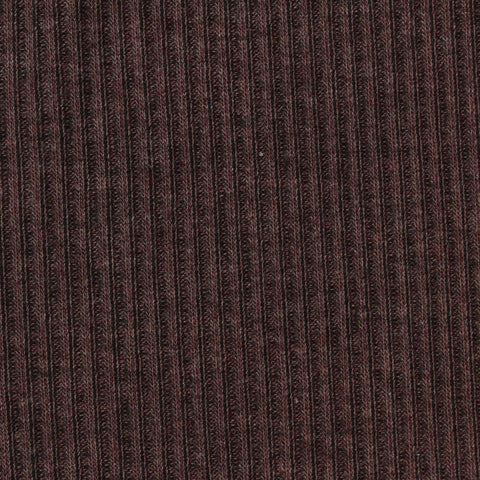 Polyester Viscose Stretch Rib Knit Fabric, 250 gsm, 140 cm — Brown