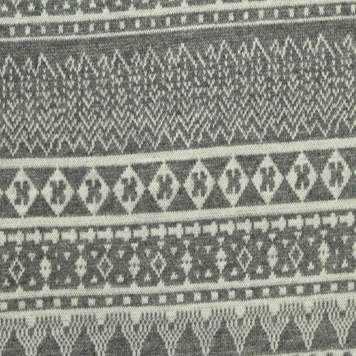 Grey Bands Interlock Knit, Poly-Viscose