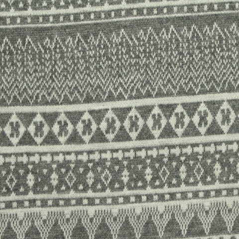 Grey Bands Interlock Knit, Poly-Viscose