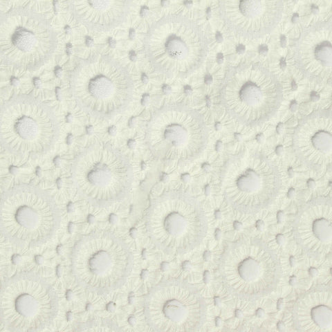 Cream Eyelet Woven, Cotton, 140 gsm