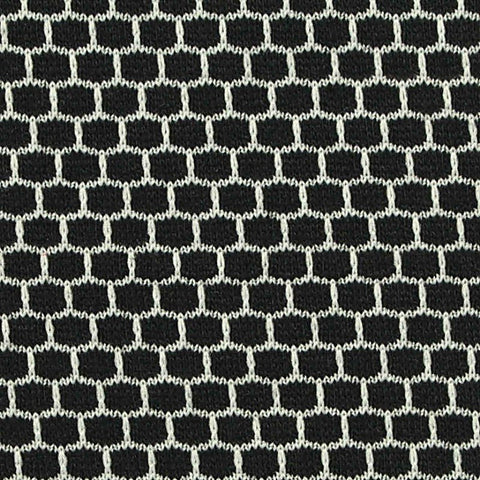 Black Geometric-Grid Jersey Knit, Polyester