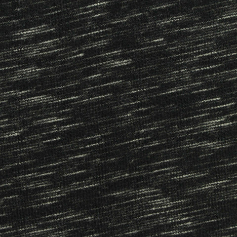Black Marl Jersey Knit, Cotton-Poly, 170 gsm
