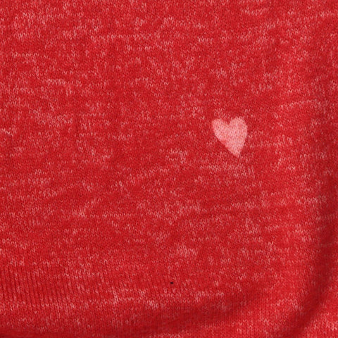 Light Pink Heart Chunky Knit, Viscose-Poly, 280 gsm