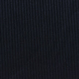 Brushed Polyester Stretch Rib Knit Fabric, 250 gsm, 140 cm — Navy