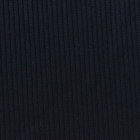 Brushed Polyester Stretch Rib Knit Fabric, 250 gsm, 140 cm — Navy