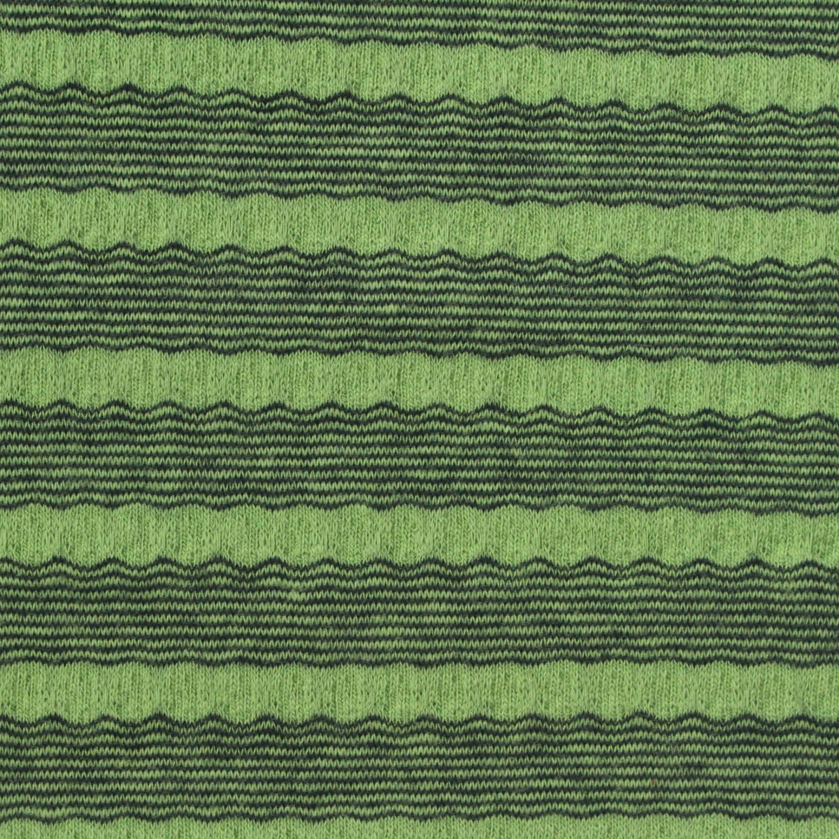 Green Horizontal-Stripe Jersey Knit, Cotton-Poly, 150 gsm