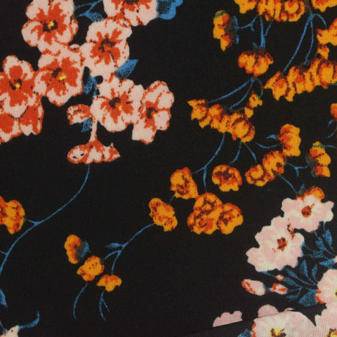 Pink Floral Jersey Knit, Polyester, 180 gsm