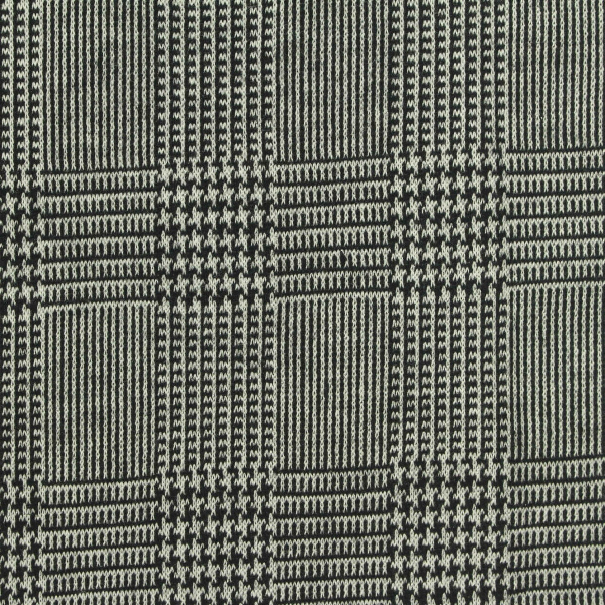 Black Plaid Jacquard, Poly-Viscose, 280 gsm