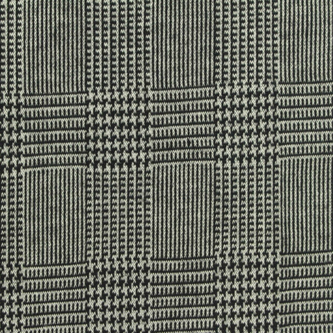 Black Plaid Jacquard, Poly-Viscose, 280 gsm