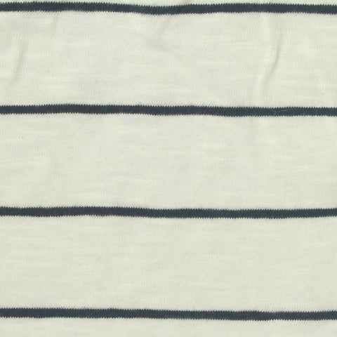 Dark Grey Horizontal-Stripe Jersey Knit, Cotton, 150 gsm