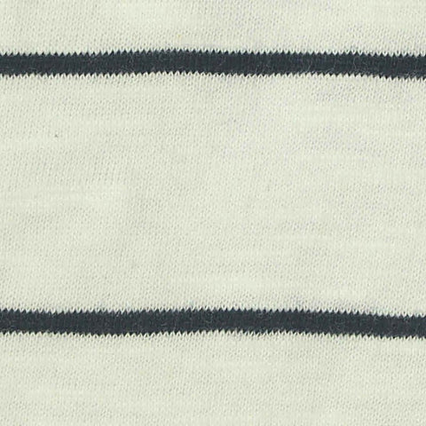 Dark Grey Horizontal-Stripe Jersey Knit, Cotton, 150 gsm