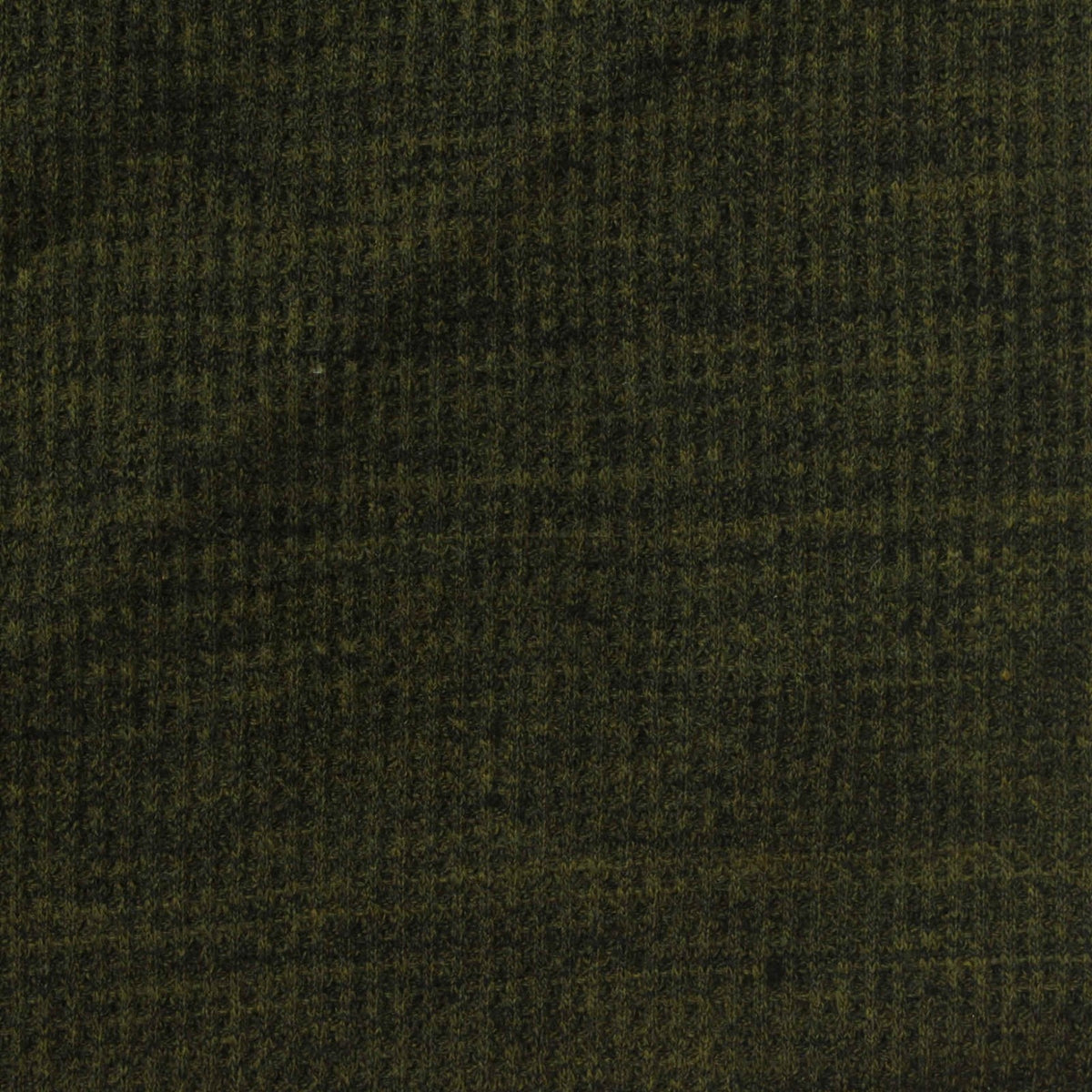 Dark Green Marl Waffle Knit, Cotton-Poly