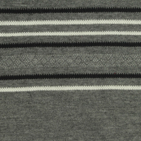 Grey Horizontal-Stripe Jersey Knit, Poly-Viscose, 160 gsm, 160 cm