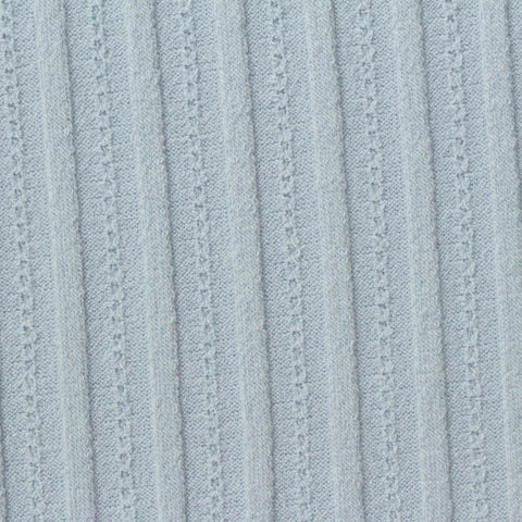 Light Blue Textured Rib Knit, Poly-Cotton