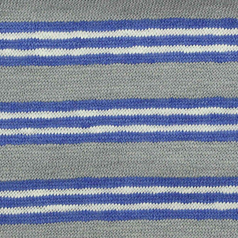 Grey Horizontal-Stripe Knit, Linen-Cotton