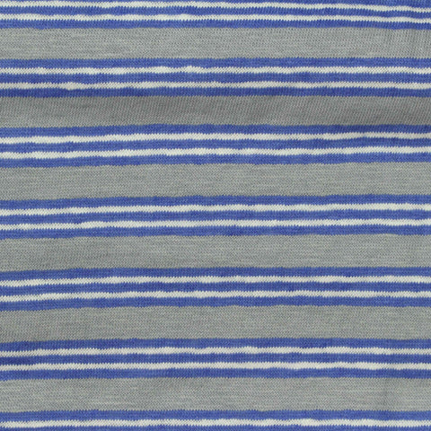 Grey Horizontal-Stripe Knit, Linen-Cotton
