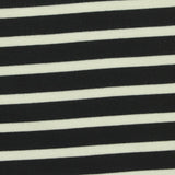 Black Horizontal-Stripe Ponte Knit, Viscose-Nylon