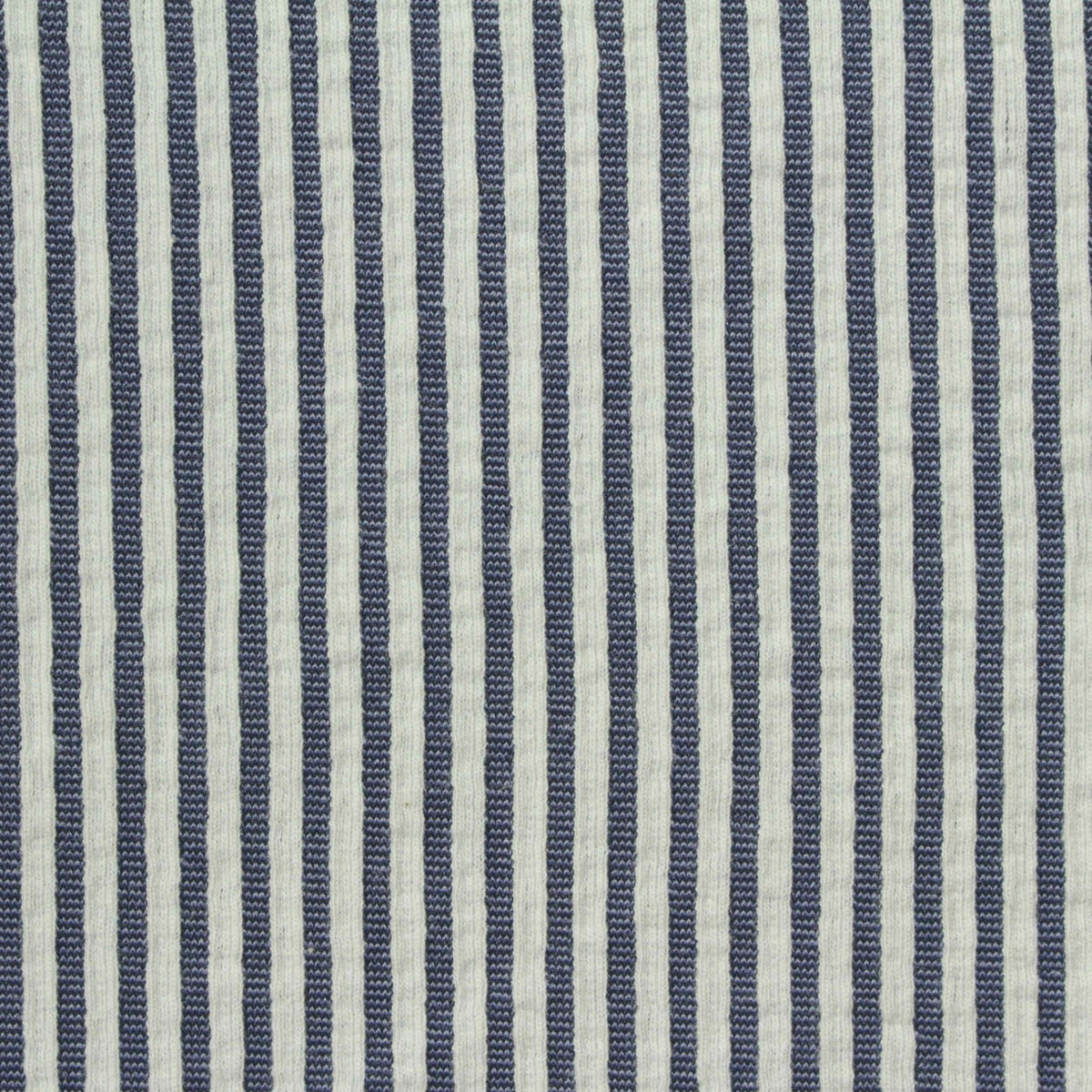 Navy Stripe Jersey Knit, Poly-Viscose, 220 gsm