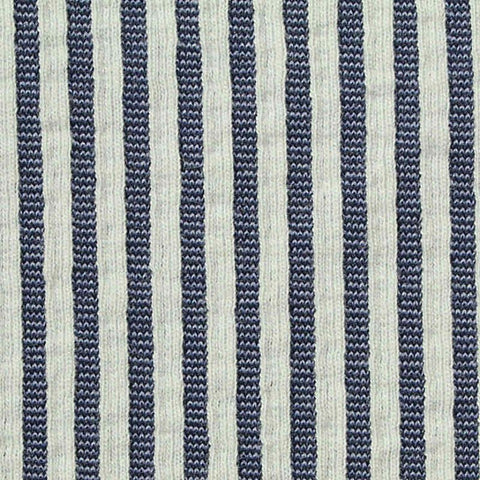 Navy Stripe Jersey Knit, Poly-Viscose, 220 gsm