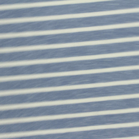 Light Blue Stripes Rib Knit, Poly-Cotton