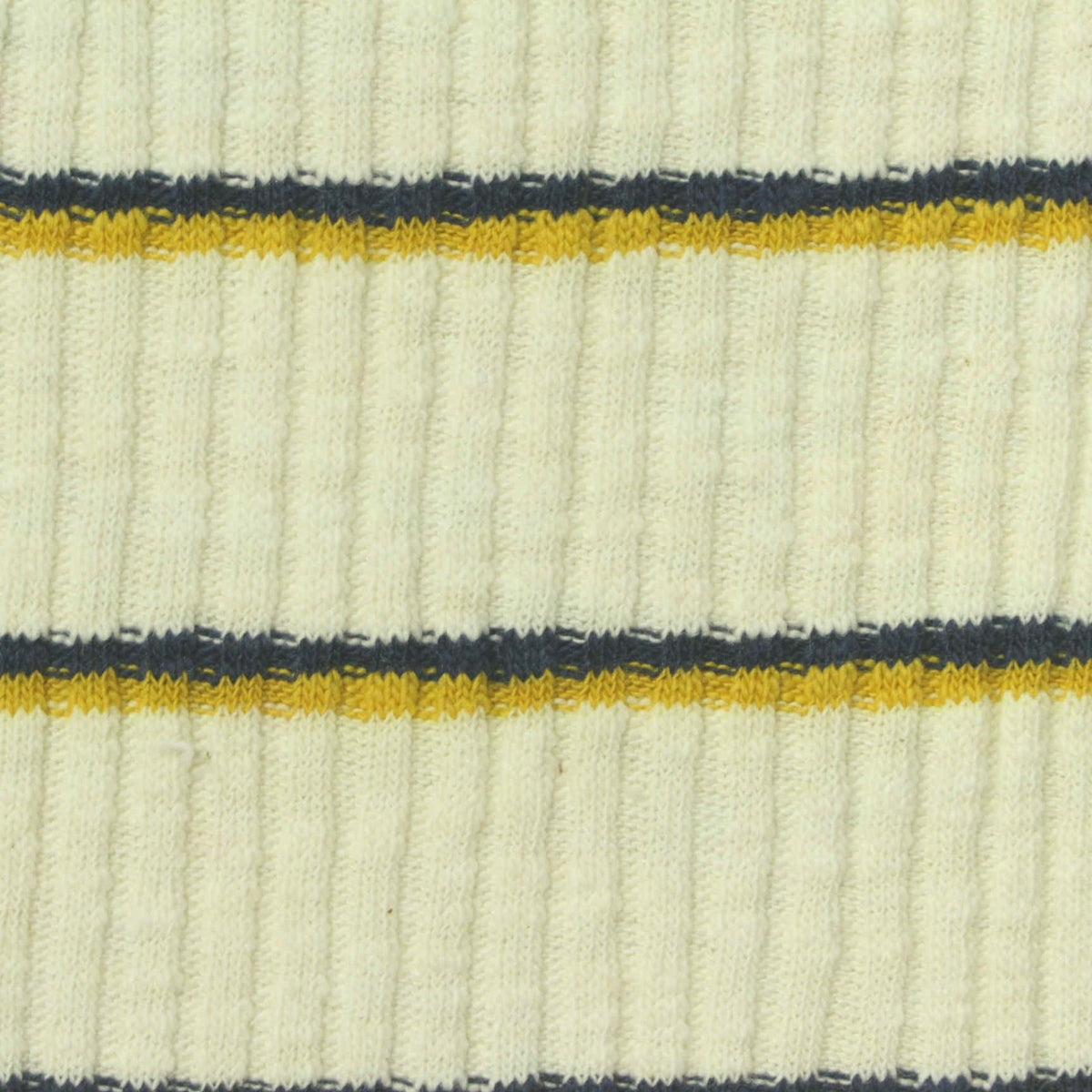Dark Blue Horizontal-Stripe Rib Knit