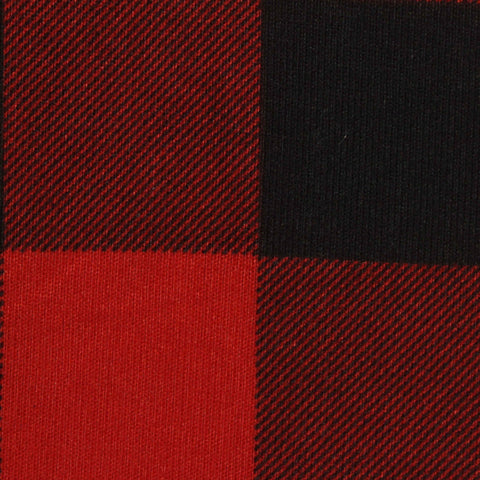 Red Plaid Chunky Knit, Polyester, 170 gsm