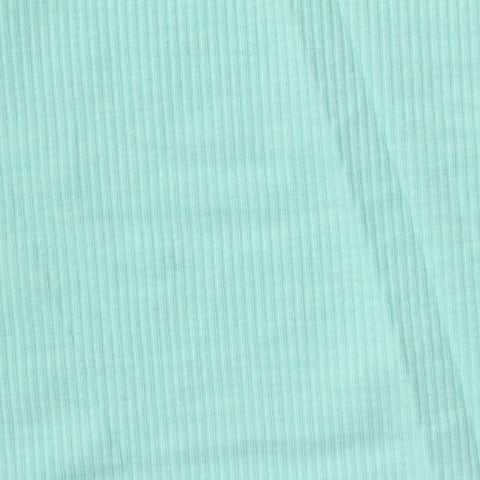 Polyester Viscose Stretch Rib Knit Fabric, 240 gsm, 130 cm — Blue