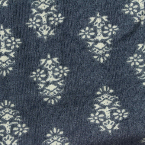 White Floral Pointelle Knit, Polyester