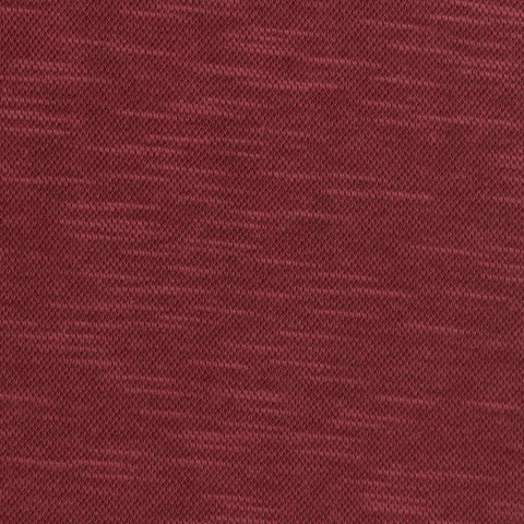 Deep Red Heather Piqué Knit, Cotton-Poly
