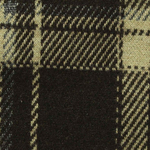 Dark Brown Plaid Jacquard, Poly-Viscose