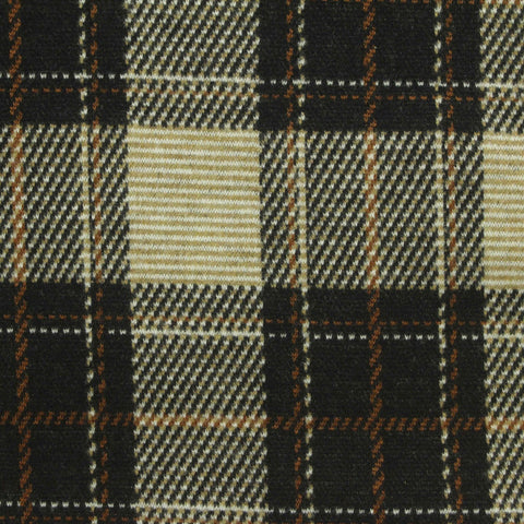 Dark Brown Bold-Plaid Jacquard, Polyester, 380 gsm