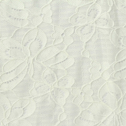Cream Floral Lace, Nylon, 210 gsm