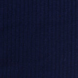 Polyester Viscose Stretch Rib Knit Fabric, 206 gsm, 175 cm — Navy