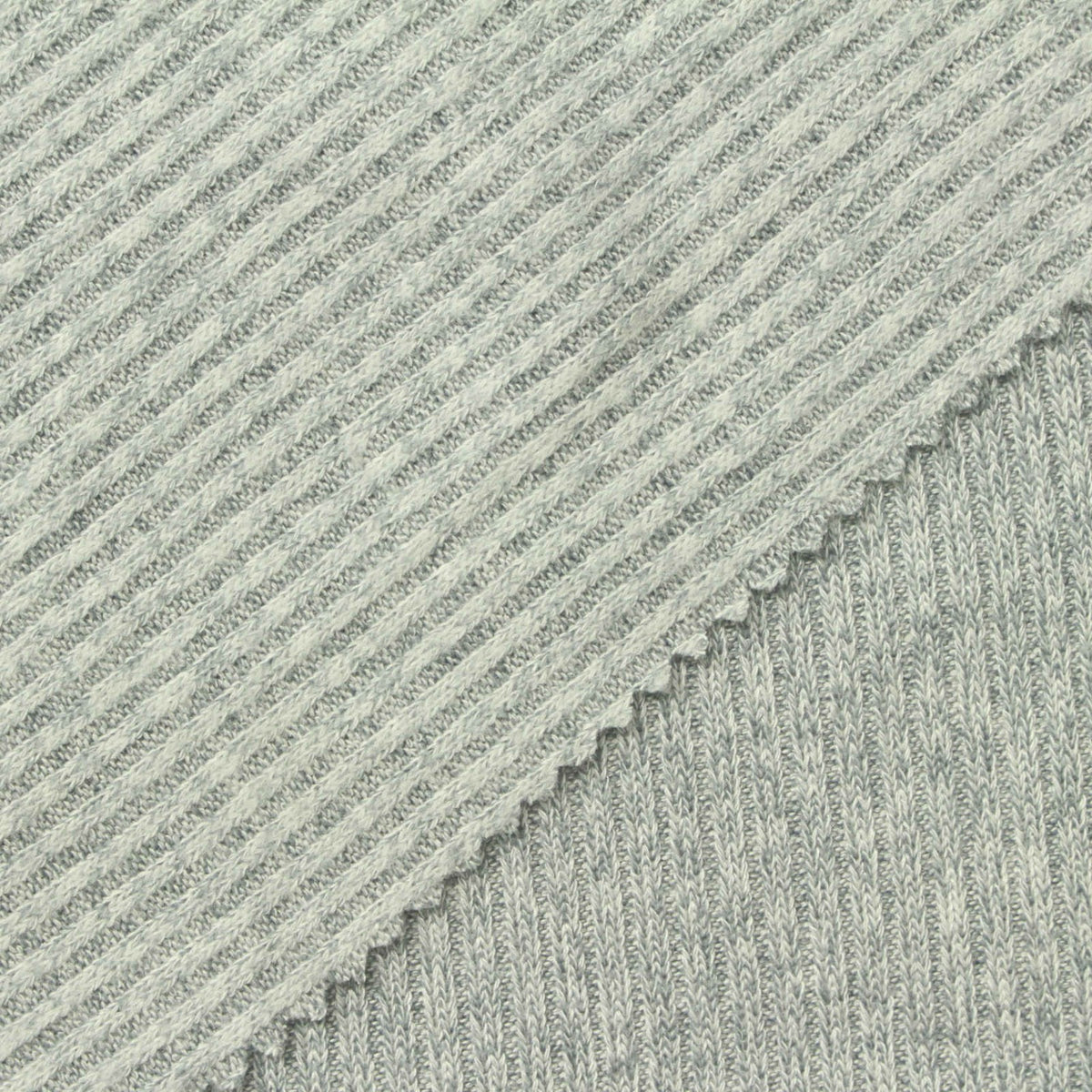 Grey Heather Rib Knit, Viscose-Poly