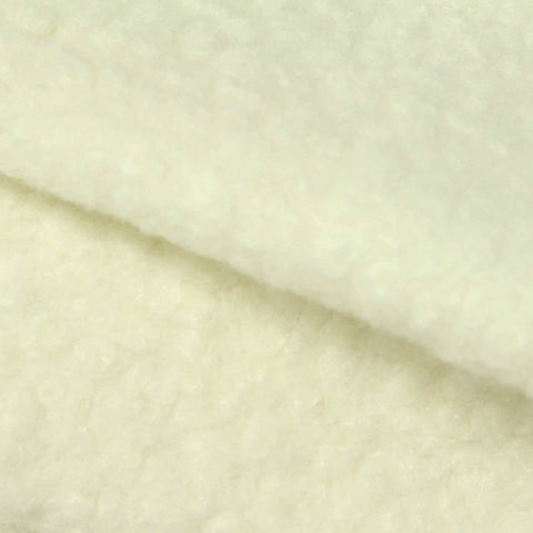 100% Polyester Sherpa Fleece Fabric, 350 gsm, 165 cm — Beige