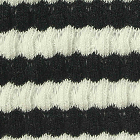 Black Horizontal-Stripe Jacquard, Cotton-Poly, 253 gsm