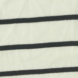 Black Horizontal-Stripe Rib Knit, Cotton-Poly